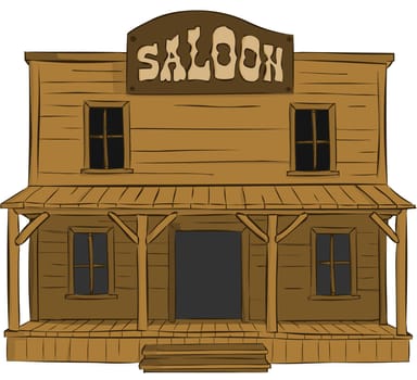 saloon wild old west bar wooden america illustration