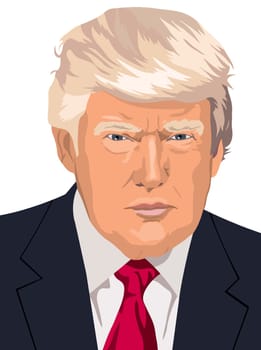 donald trump expression president politics editorial illustration america first