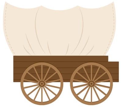 wagon old west travel rustic historic illustration