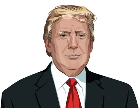 donald trump expression president politics editorial illustration