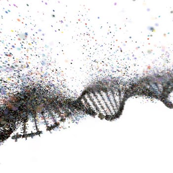 Colorful DNA molecule. Structure of the genetic code. Genetic Syndrome and Genetic Disorder, 3D illustration of science concept.