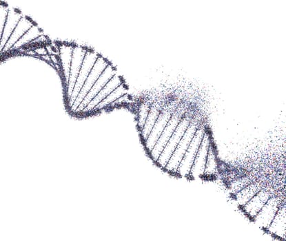 Colorful DNA molecule. Structure of the genetic code. Genetic Syndrome and Genetic Disorder, 3D illustration of science concept.