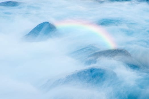 surf of the atlantic ocean in long time exposure
