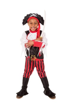 Young boy in pirate costume for Halloween