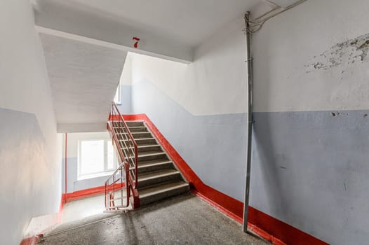 Russia, Moscow- October 10, 2019: interior room apartment modern public place, staircase