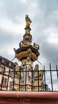 Famous Petrusbrunnen in centre from Trier in Germany