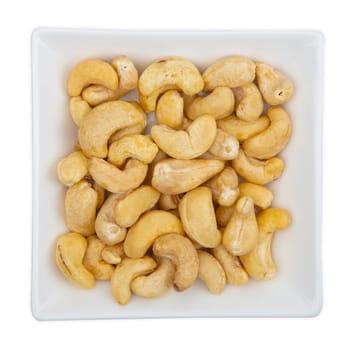 Cashew Nuts in a bowl isolated on white background