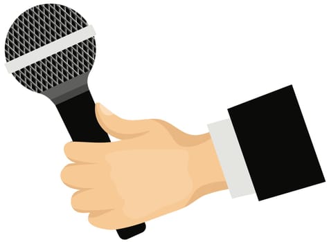 microphone hand interview equipment reporter press holding illustration