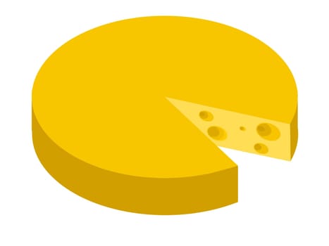 cheese circle yellow dairy holes milk illisutration