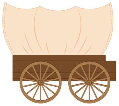 frontier wagon old west travel rustic historic illustration