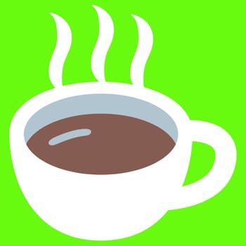 coffee smoke brown cup drink hot illustration