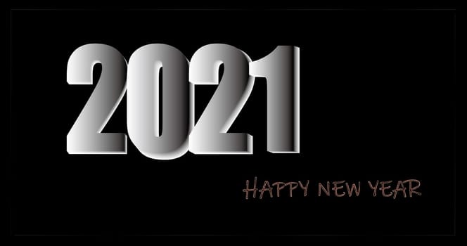 The 2021 Happy New Year elegant greeting card vector illustration