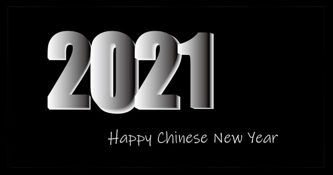 The 2021 Happy New Year elegant greeting card vector illustration