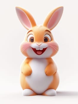 A cheerful cartoon bunny, likely for a children's book or animation,