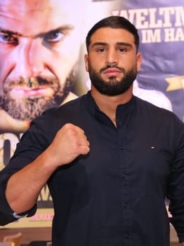 German heavyweight boxer Agit Kabayel (SES Boxing) press conference boxing gala 28.3.2020 Magdeburg