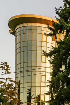 A Contemporary ofice building in Dnipro city, Ukraine. The photo is taken on 08.10.2019