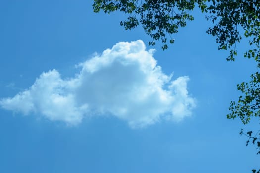 Clouds in a blue sky. The photo can be used for weather forecast