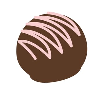 truffle milk chocolate strawberry cacao sweet  dessert   ball illustration