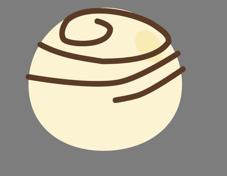 truffle milk white chocolate   sweet dessert  cacao ball illustration