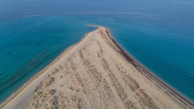beach at Possidi Cape on the Kasandra Peninsula. Greece. Aerial view