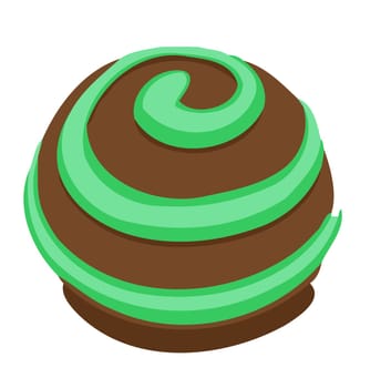 candie truffle milk chocolate lemon sweet dessert ball cacao illustration