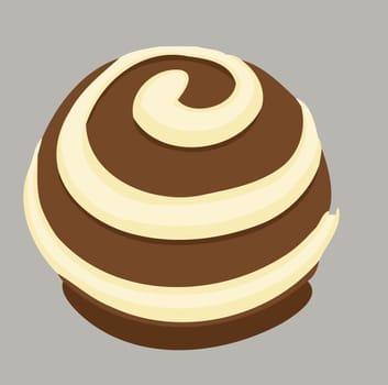 candie truffle milk chocolate white sweet dessert ball cacao illustration