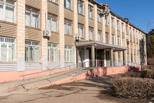 Volgograd, Russia - February 9, 2016: The building of the Red Army Mechanics and Metallurgy Faculty of Volgograd State Technical University VolgSTU