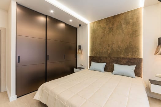 Russia, Moscow- October 17, 2019: interior room apartment modern bright cozy atmosphere. general cleaning, home decoration, preparation of house for sale. modern expensive luxury design
