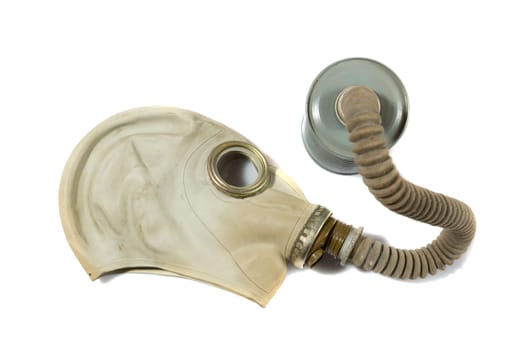 Vintage retro gas mask isolated in a white background.