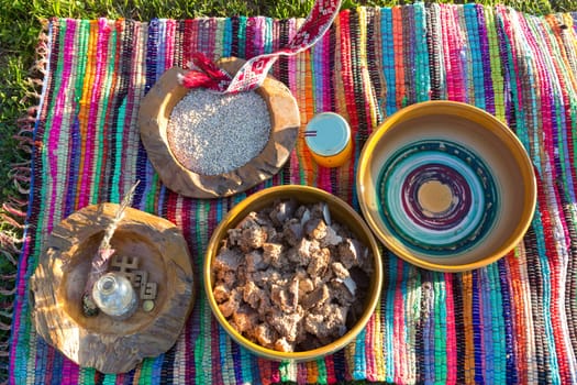 Preparation of traditional latvian ritual of celebrating summer solstice.