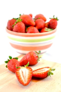 Fresh strawberry isolated on white background, sweet and juicy