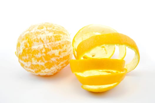 Ripe orange isolated on white background