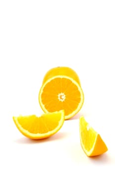Ripe orange isolated on white background