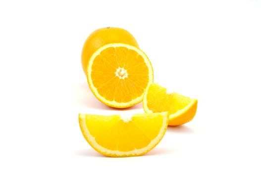 Ripe orange isolated on white background