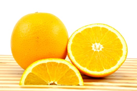 Ripe orange isolated on white background