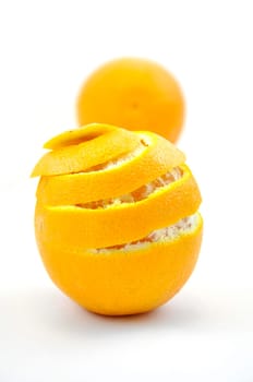 Ripe orange isolated on white background