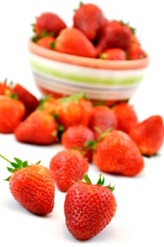 Fresh strawberry isolated on white background, sweet and juicy