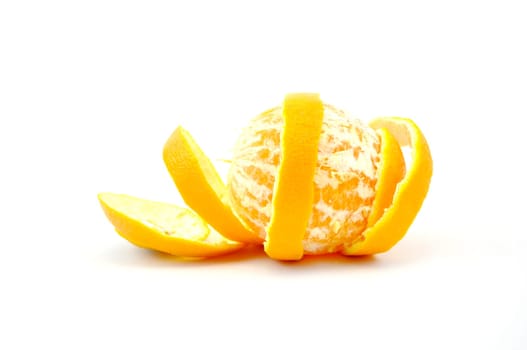 Ripe orange isolated on white background