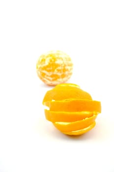 Ripe orange isolated on white background