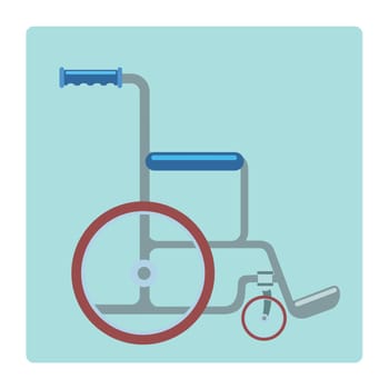 Wheelchair medical gurney on a neutral background pictogram symbol of medicine and health