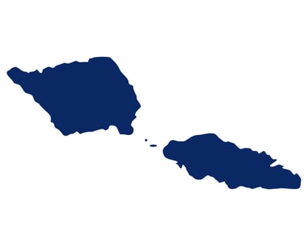 Karte von Samoa in blauer Farbe