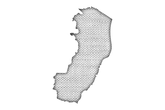 Map of Espirito Santo on old linen