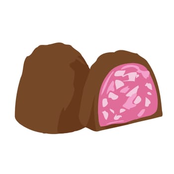 truffle milk chocolate stuffing strawberry sweet dessert illustration