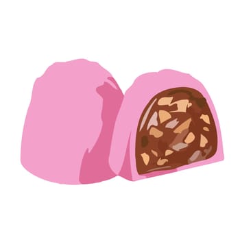 truffle strawberry stuffing milk chocolate sweet dessert illustration