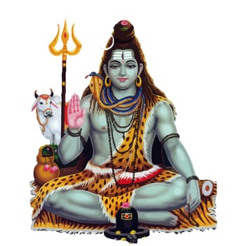 lord maha shivaratri god hinduism ox animal spiritual illustration holy