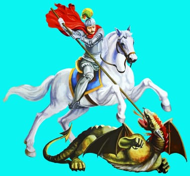 st george legend warrior dragon illustration holy saint