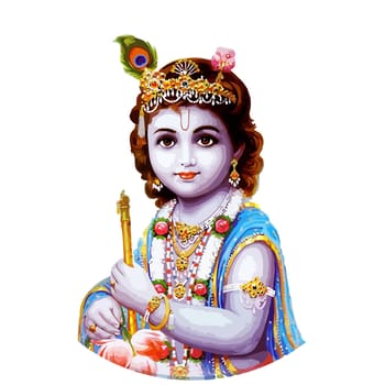 lord krishna kid festival hinduism culture mythology illustration holy