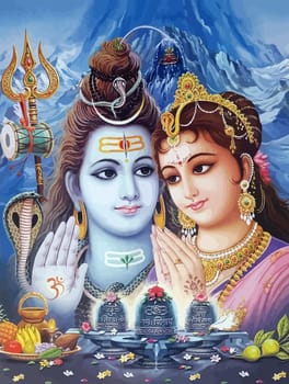 hinduism lord shiva spiritual illustration Lakshmi