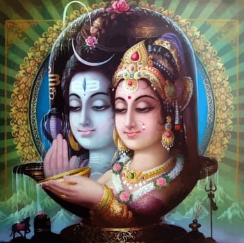 hinduism lord shiva spiritual snake Lakshmi illustration