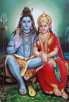 hinduism lord shiva spiritual Saraswati illustration holy snake tiger